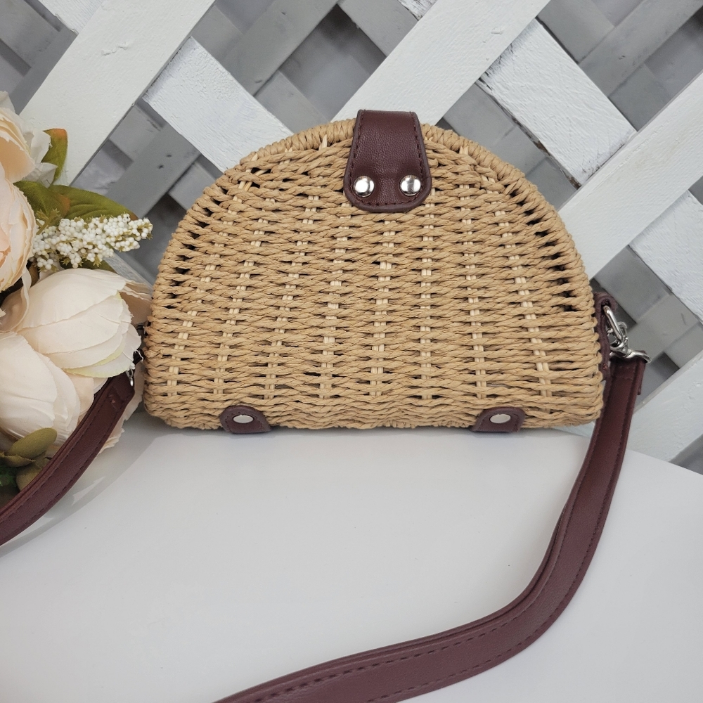 White House Black Market Ratan Crossbody Clutch Handbag - Picture 6 of 11